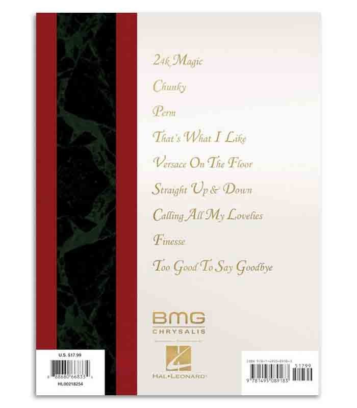 Music Sales Book HL00218254 Bruno Mars 24K Magic
