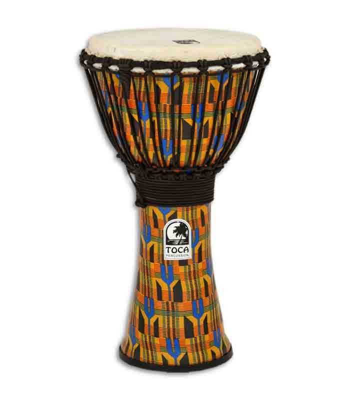 Toca Percussion Djembe SFDJ 10K Freestyle Rope Tuned Kente Cloth