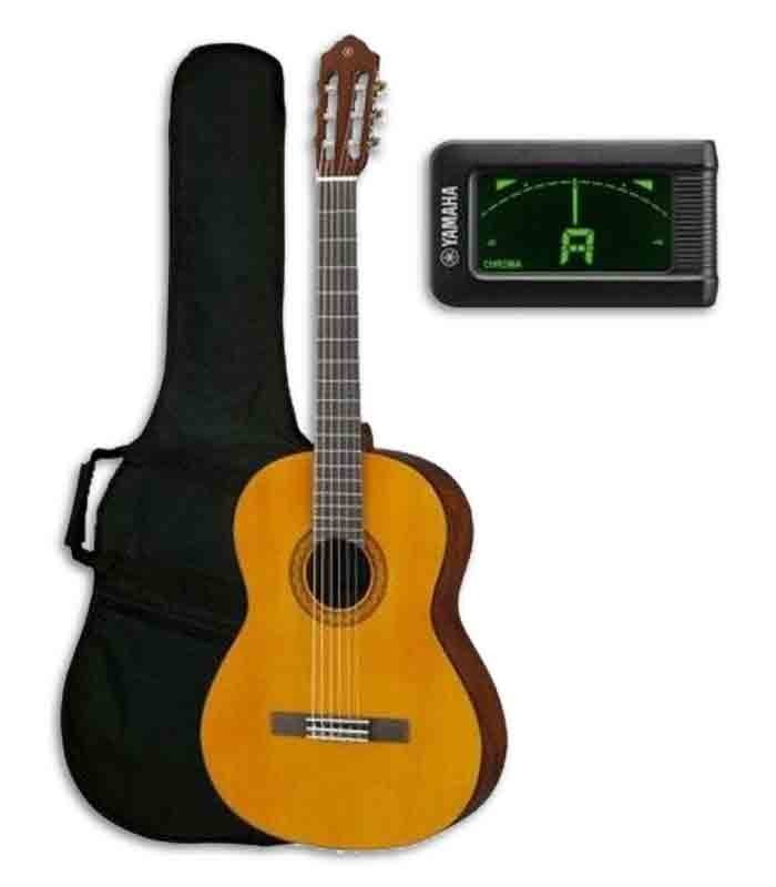 Pack de Guitarra Clásica Yamaha C-40 con Afinador y Funda