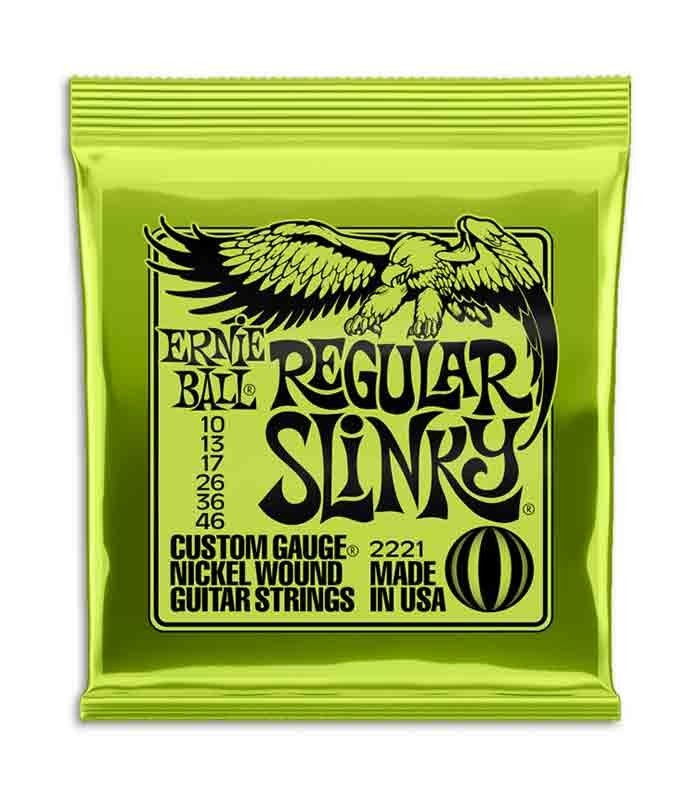 Embalagem do jogo de cordas Ernie Ball Regular Slinky 2221