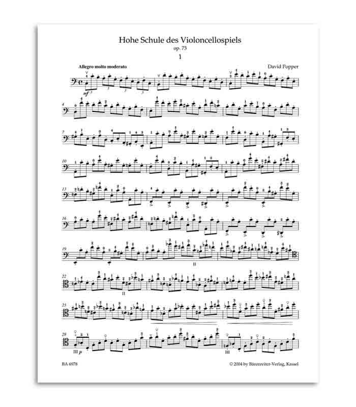 Book Popper Studies for Cello OP73 BA6978