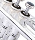 Foto detalhe dos pistões do Trompete John Packer JP251SWS