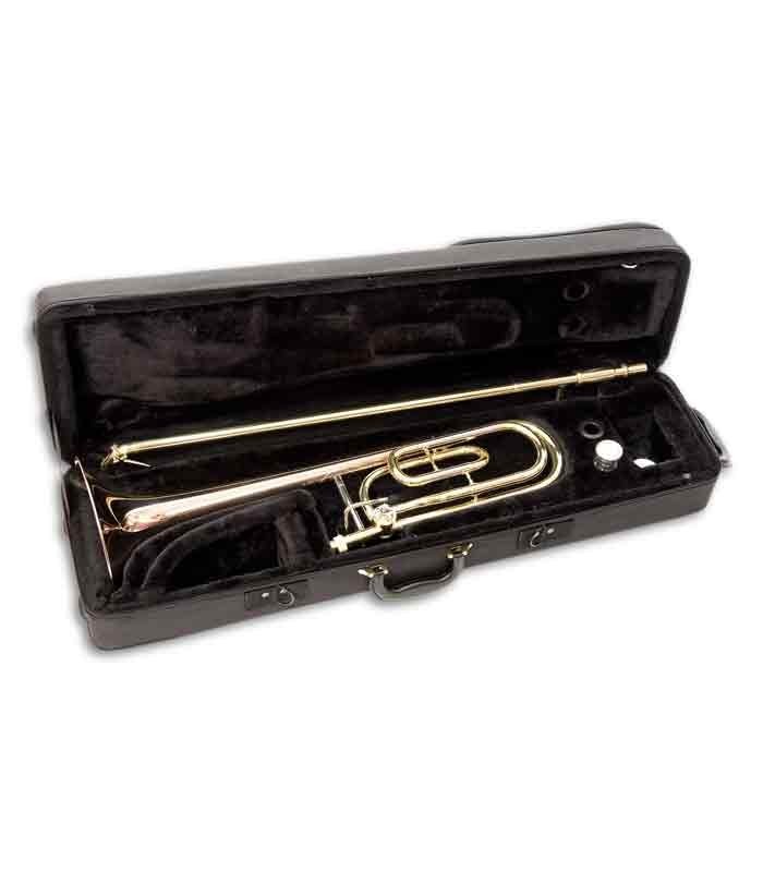 Estojo aberto com Trombone de Varas Tenor John Packer JP133LR 
