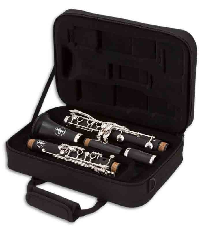Estojo aberto  com Clarinete John Packer JP221