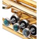 Foto detalle de la decoración de los pistones de la Trompeta John Packer JP251SW