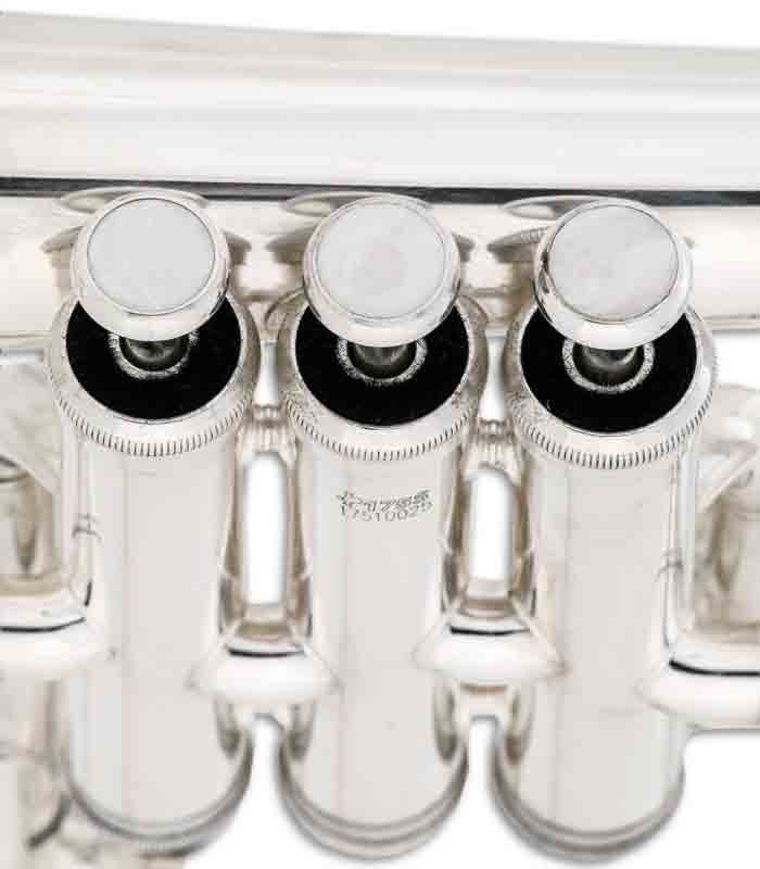 Foto detalhe dos pistões do Fliscorne John Packer JP175S