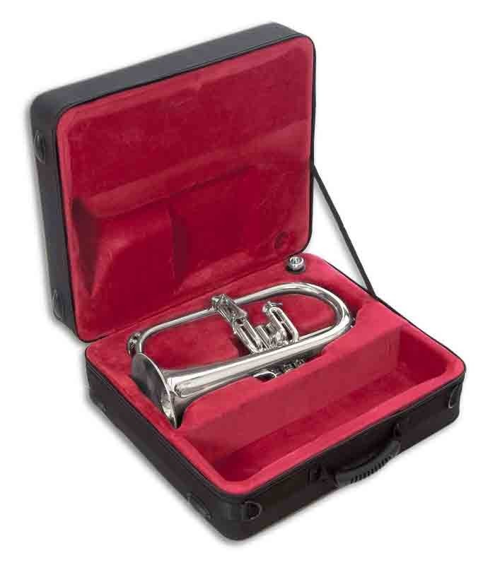 Photo of the John Packer Flugelhorn JP175S inside the case