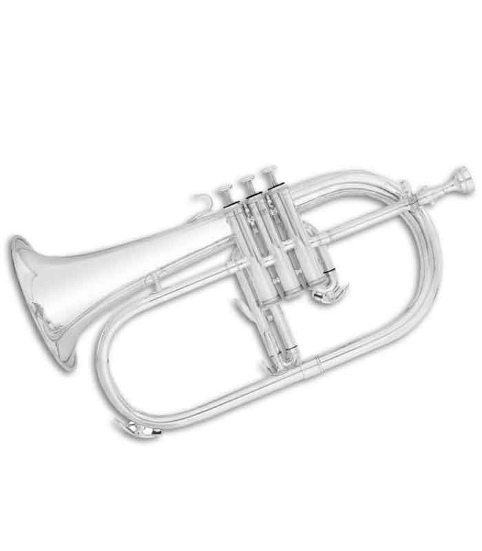 Photo of the John Packer Flugelhorn JP175S from the side of the pistons