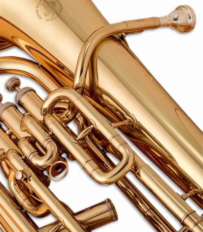 Foto detalhe do bocal do Bombardino John Packer JP074MKII