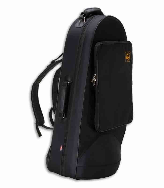 Foto do estojo com correias do Bombardino John Packer JP374S Sterling