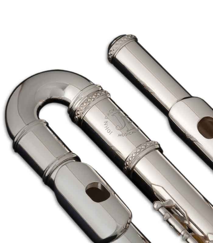 Photo detail of the John Packer Flute JP011CH curved and straight mouthpiece