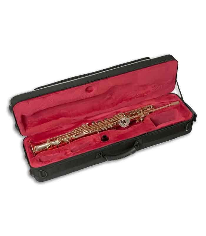 Foto del Saxófono Soprano John Packer JP243G dentro del estuche