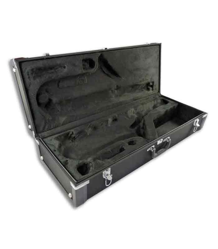 Foto del estuche abierto del Saxófono Tenor John Packer JP042B