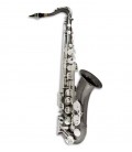 Saxofone Tenor John Packer JP042BS Si Bemol Preto com Chaves Prateadas e Estojo