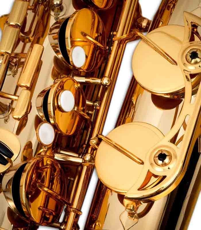 Foto detalle de las llaves del Saxófono Tenor John Packer JP242