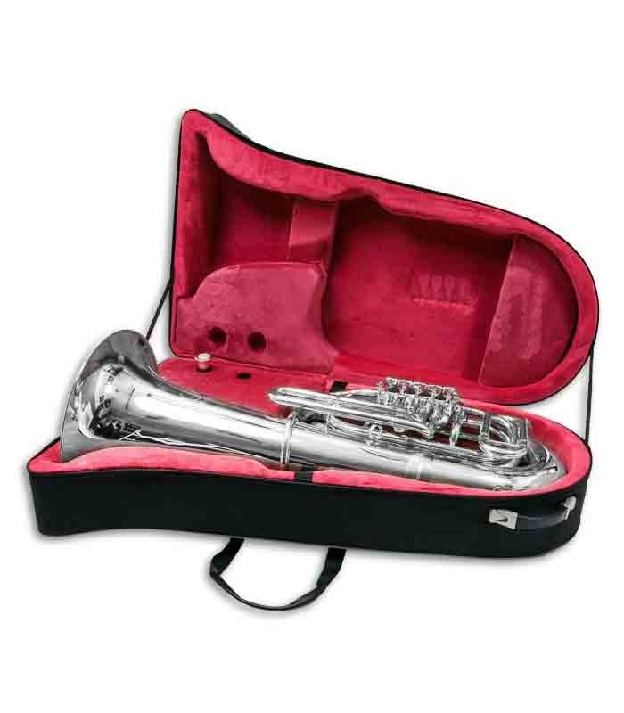 Foto da Tuba John Packer JP379BBS Sterling dentro do estojo