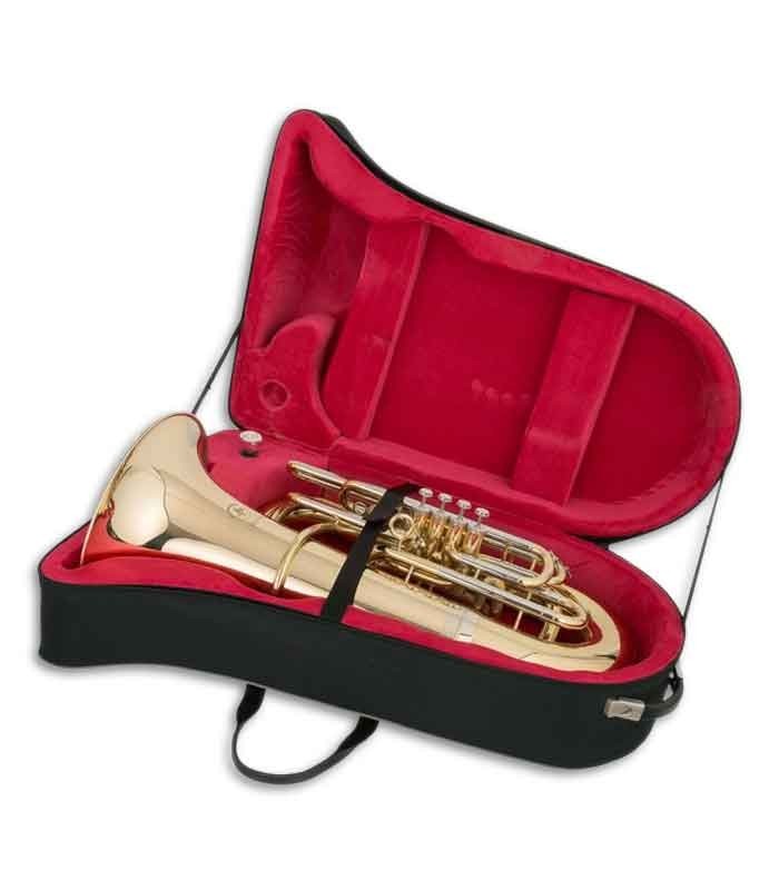 Photo of the John Packer Tuba JP379CC Sterling inside the case