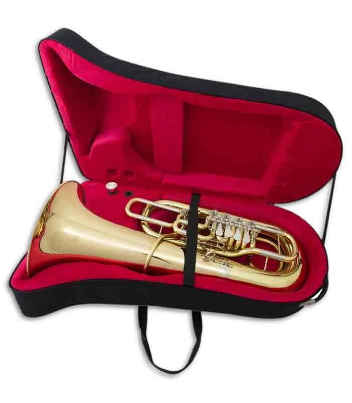 Foto da Tuba John Packer JP379FF Sterling dentro do estojo