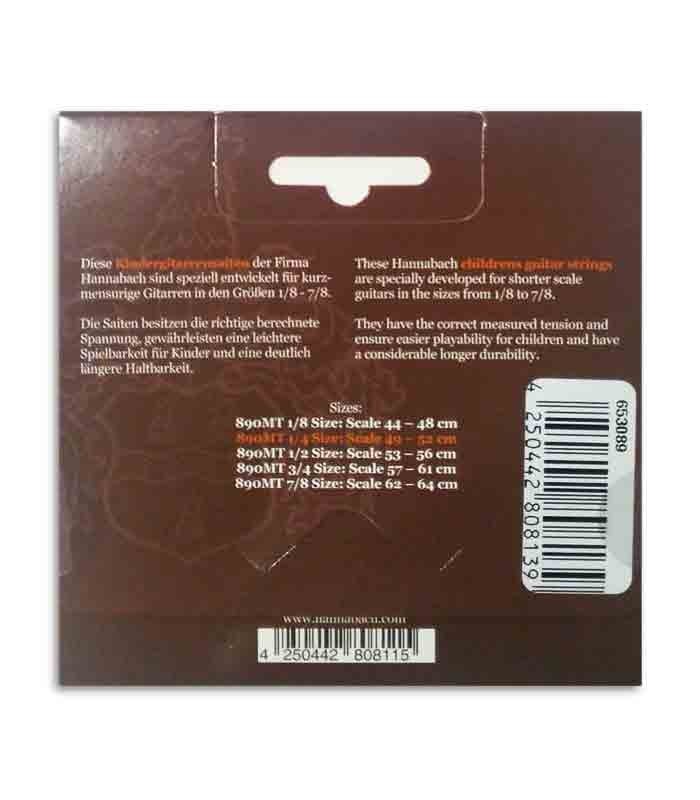 Jogo de Cordas Hannabach 890MT para Guitarra Clássica 3/4