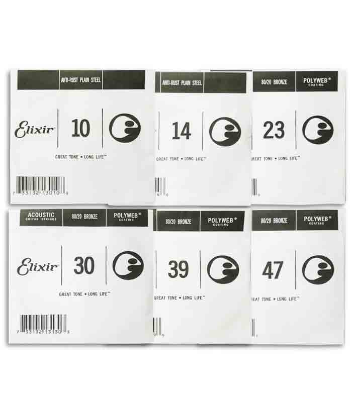 String Set Elixir 11000 Acoustic Guitar Bronze Polyweb Extra Light