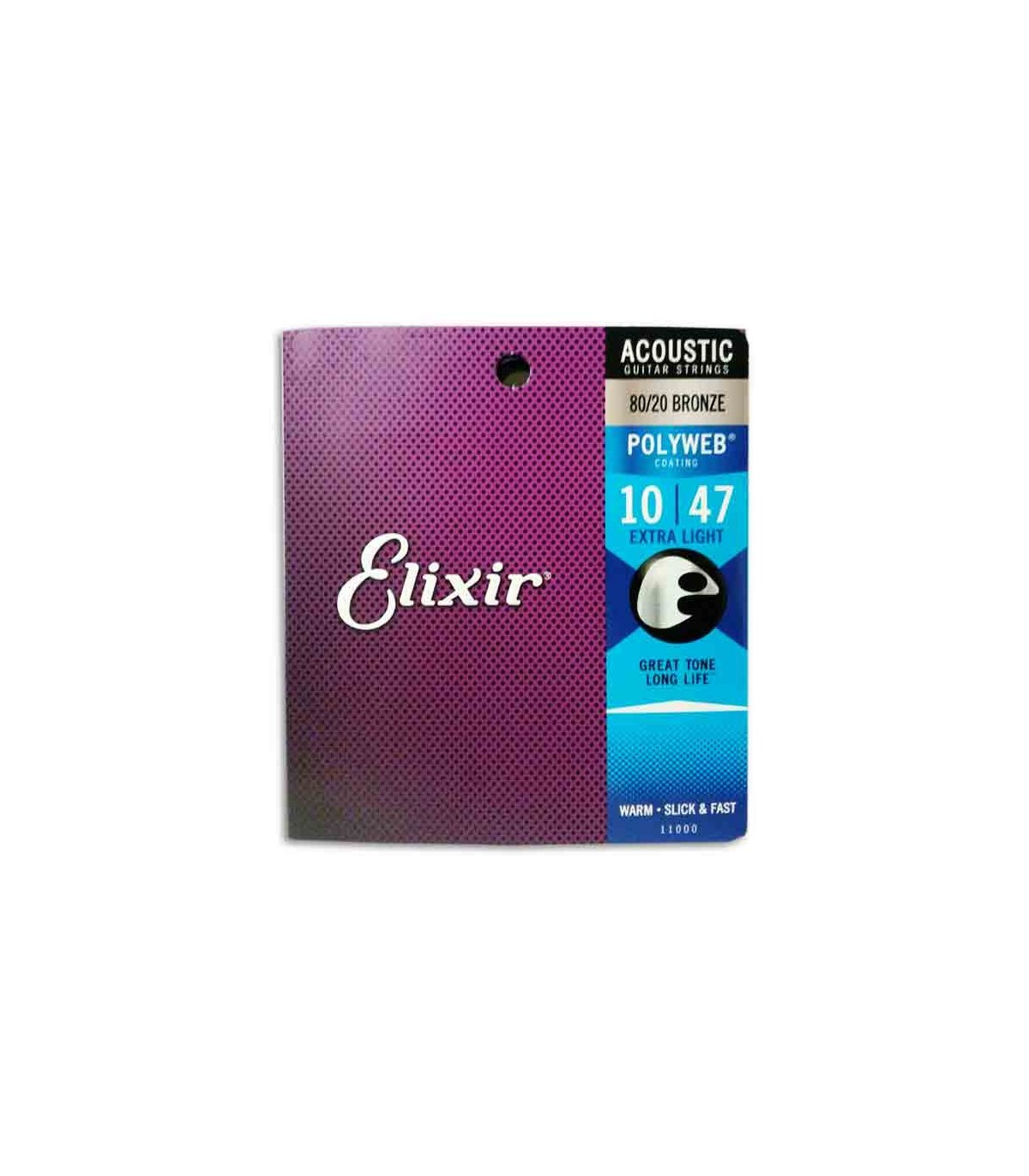 String Set Elixir 11000 Acoustic Guitar Polyweb Extra Light