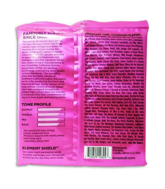 String Set Ernie Ball 2824 040 to 125 for 5 String Bass