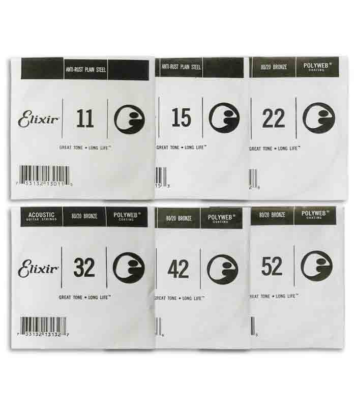 String Set Elixir 11025 Acoustic Guitar Bronze Polyweb Extra Light
