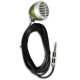 Foto do microfone Shure SH 520DX para harmónica com o cabo