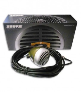 Foto del micrófono Shure SH 520DX para armónica com la embalage