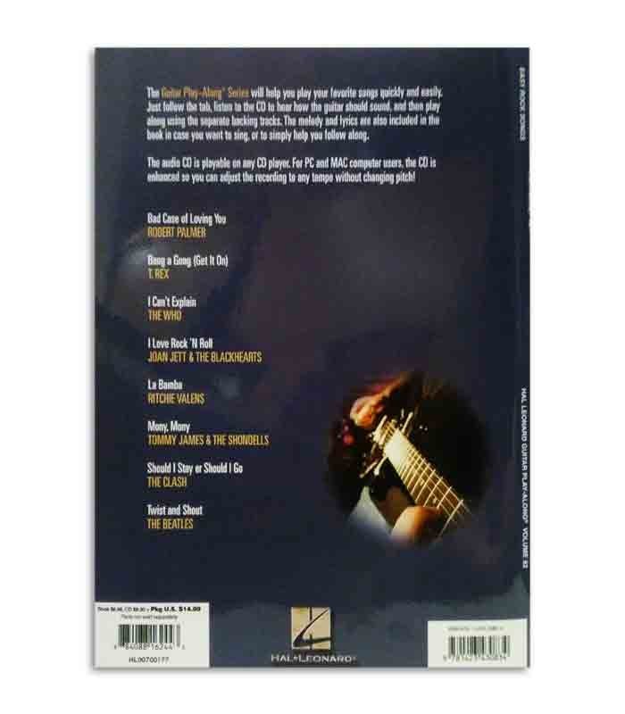 Contracapa do livro Play Along Guitar Easy Rock Songs