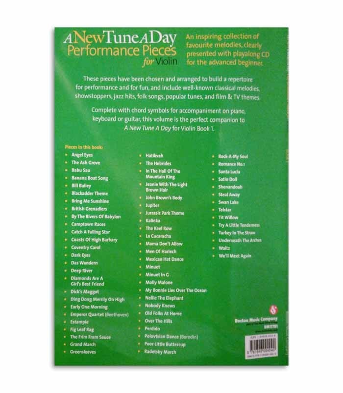 Livro A New Tune a Day for Violin Perform Book CD MUSBM11781