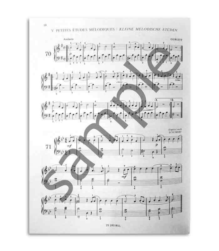 Amostra de página do livro 101 Primeiros Estudos de Piano
