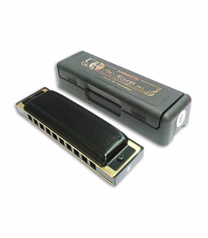 Foto de la armónica Hohner Pro Harp y caja