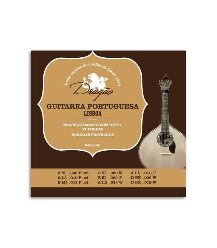 Embalagem do jogo de cordas Dragão 003 para guitarra portuguesa