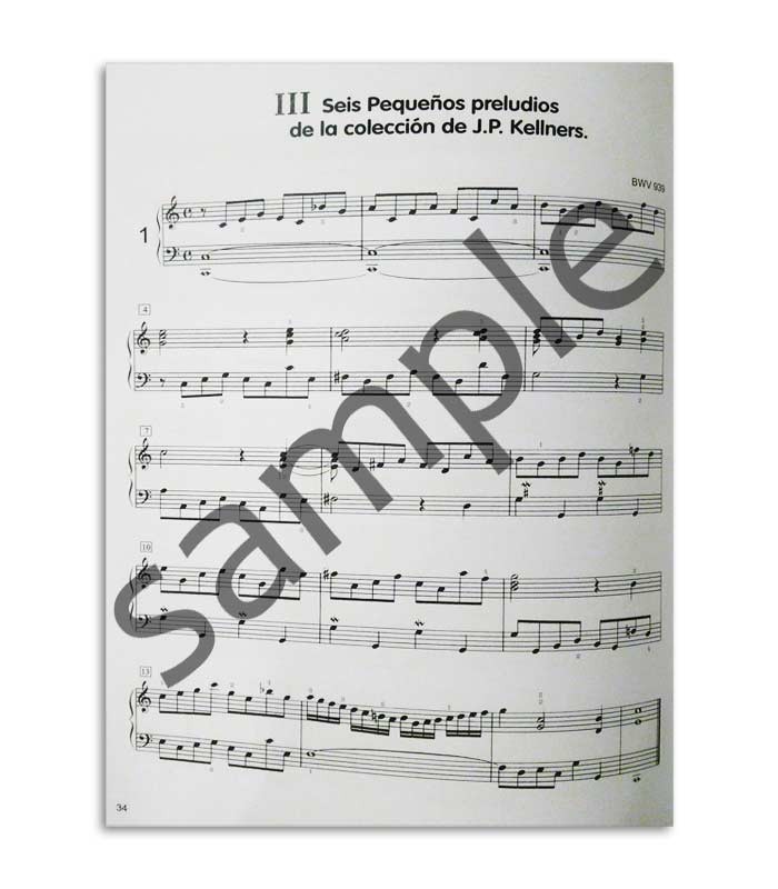 Back cover of book Bach Pequeños Prelúdios y Fugas 