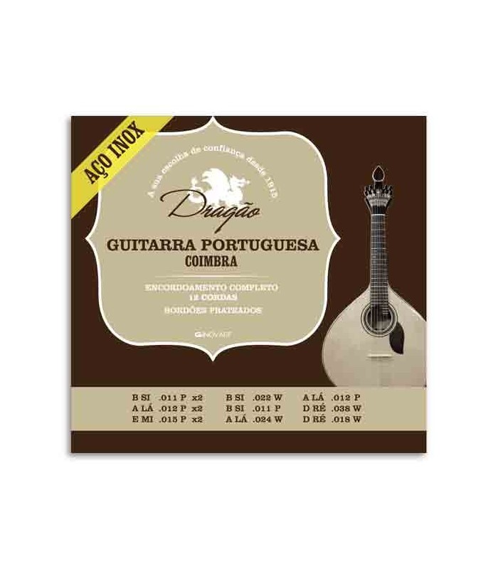 Juego de Cuerdas Dragão 092 para Guitarra Portuguesa Afinación Coimbra Inox