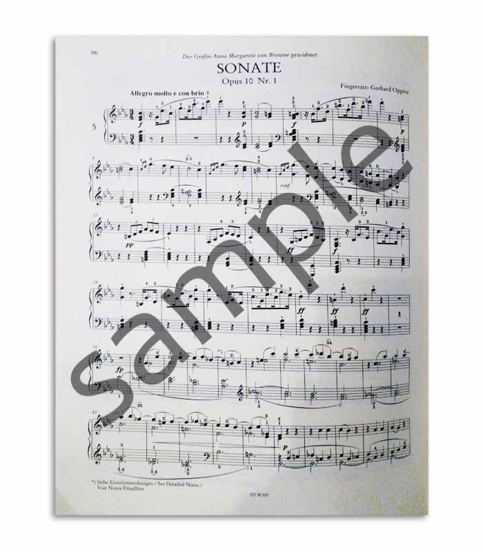 Amostra de página do livro Beethoven Piano Sonatas Vol 1 UT50107