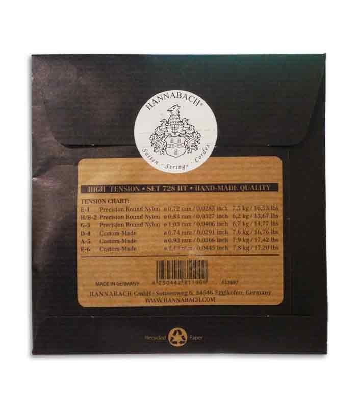 Hannabach Classical Guitar String Set E728HT High Tension