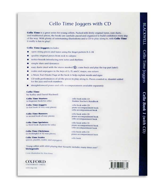 Contraportada del libro Blackwell Cello Time Joggers Book 1