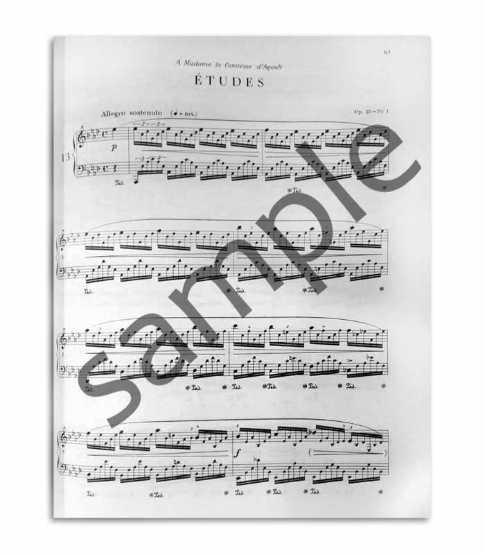 Amostra de página do livro Chopin Estudos Paderewski Opus 10 e 25