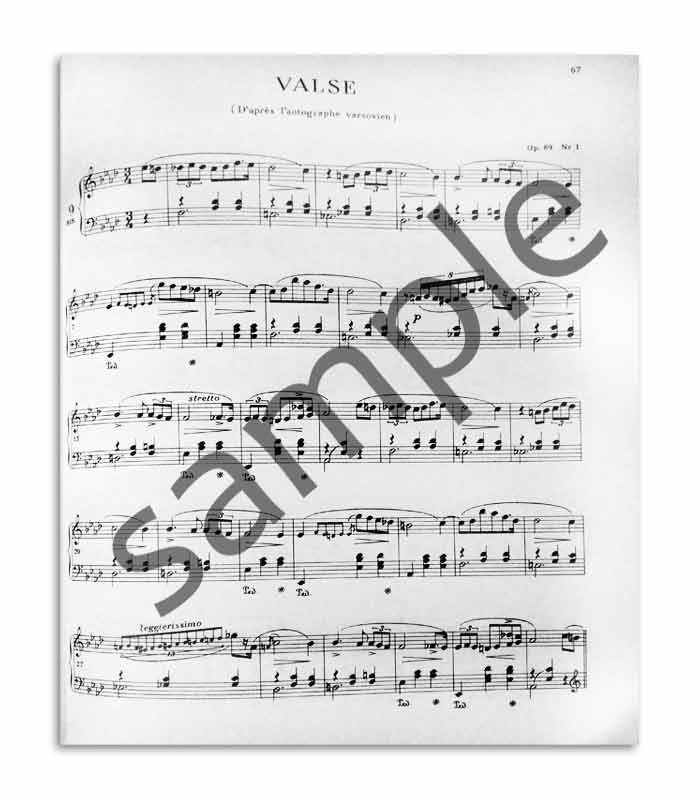 Amostra de página do livro Chopin Valsas Paderewski