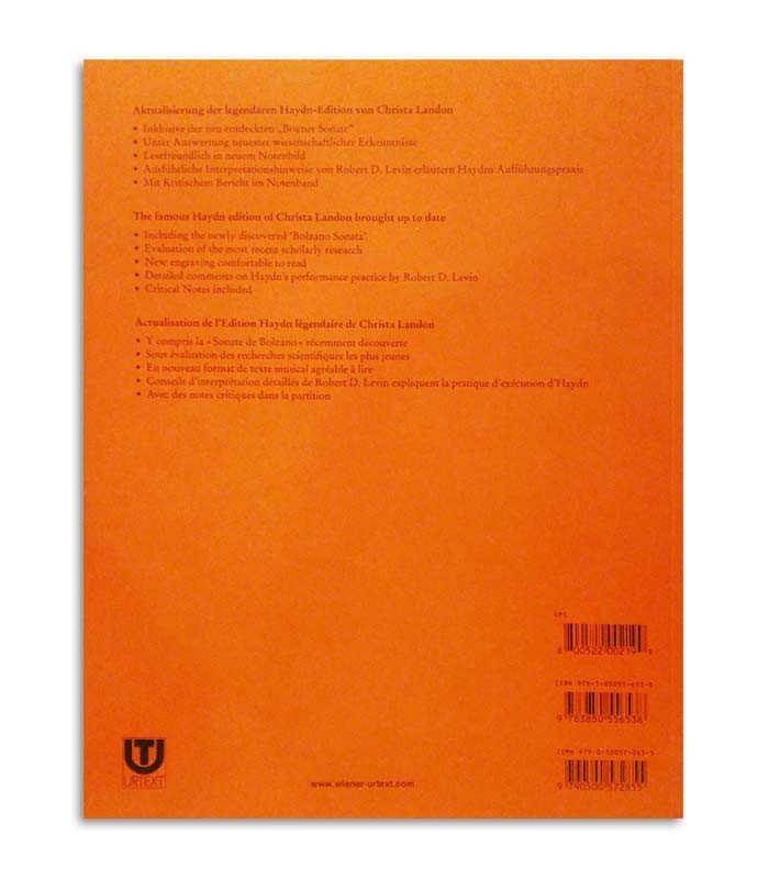 Back cover of book Haydn The Complete Piano Sonatas Vol 1