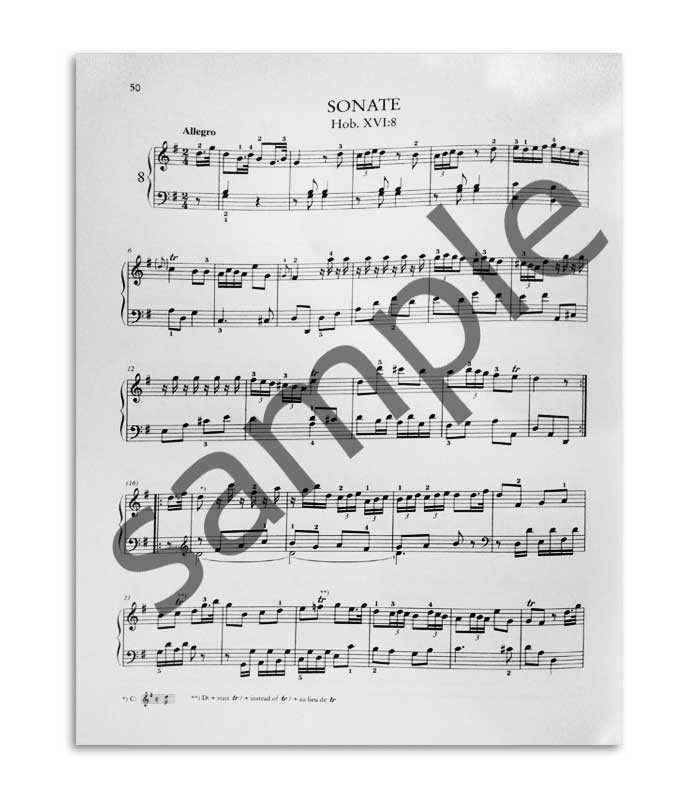Página de amostra do livro Haydn The Complete Piano Sonatas Vol 1