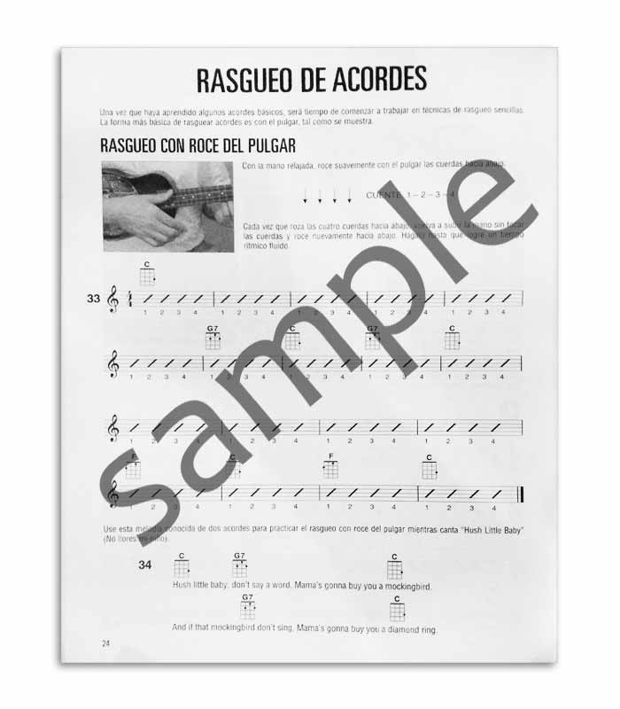 Amostra de página do livro Hal Leonard Método para Ukulele Volume 1