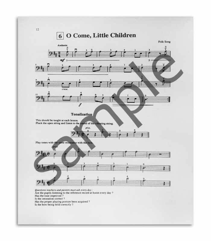 Muestra de página del libro Suzuki Cello School Vol 1 EN MB41