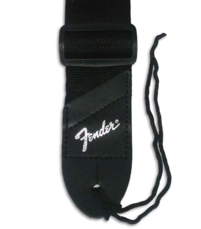 Extremidade da correia Fender com logo branco em 3 cores