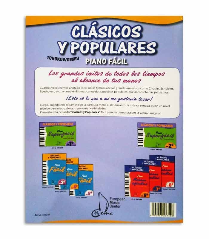 Livro Clássicos e Populares para Piano Fácil Vol 5 EMC341247