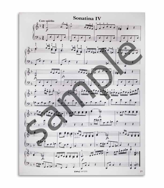 Amostra de página do livro Clementi 6 sonatinas Op 36 
