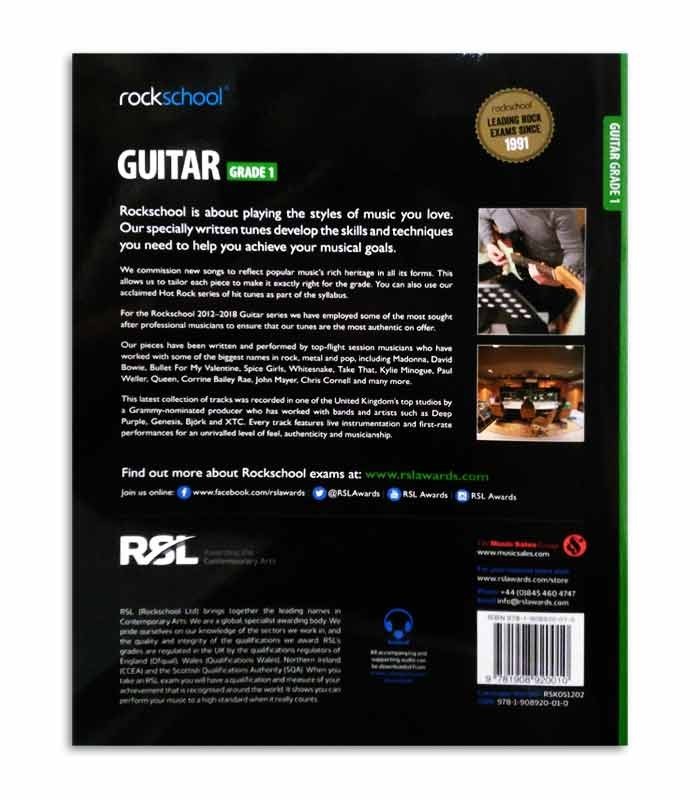Contraportada del libro Rockschool Guitar Vol 1