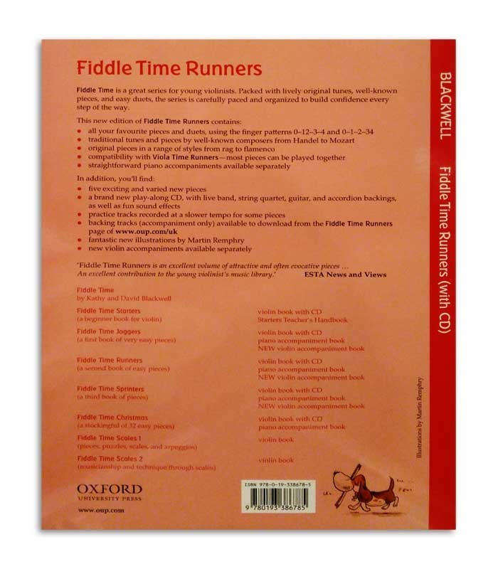 Back cover of book Blackwell Fiddle Time Runners Book 2 